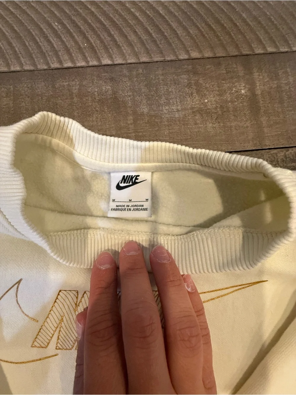 Nike Cream Kids Crewneck Sweatshirt with Tonal Logo